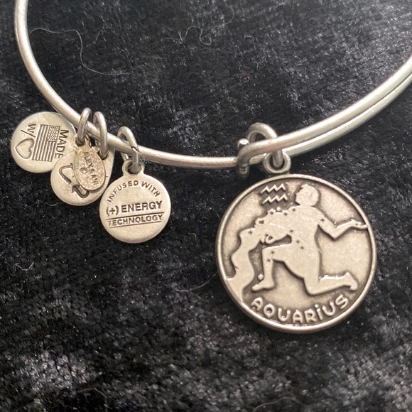 Alex and Ani Aquarius silver bangle bracelets - Picture 2 of 5